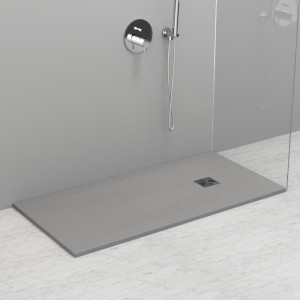 703559 Душевой поддон из минерального литья СЕРЫЙ МАТОВЫЙ в комплекте с сифоном, Kerasan DOCCIA Италия