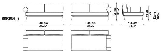 B&B Italia Outdoor Садовый диван из ткани с шезлонгом Ribes sun-id-1471587 - Вид №31