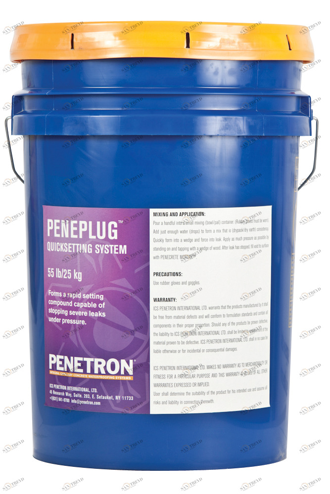 Сухая смесь Penetron Peneplug / Пенетрон Пенеплаг для мгновенной ликвидации напорных течей 25кг 5487