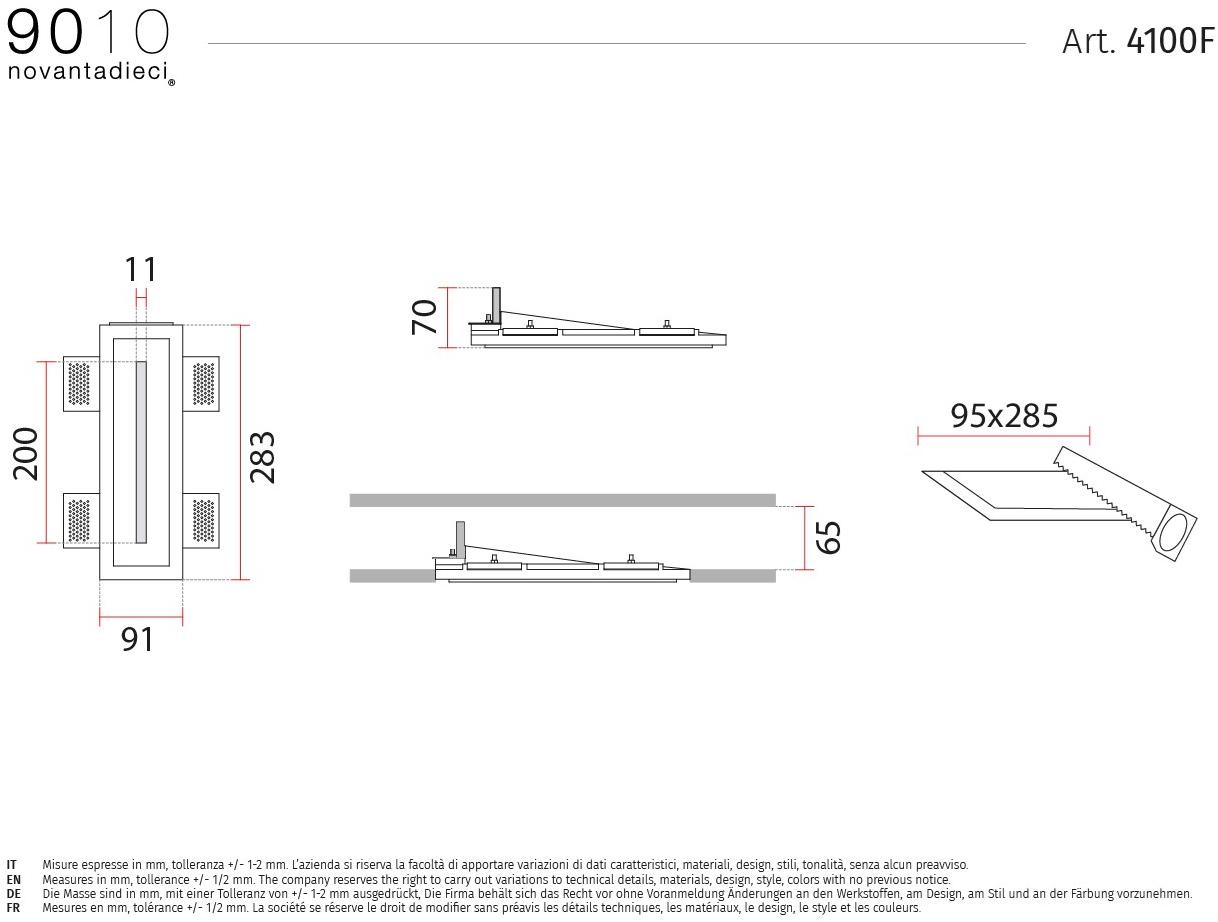 9010 novantadieci Настенный светодиодный светильник из cristaly®  4100f  - Вид №2