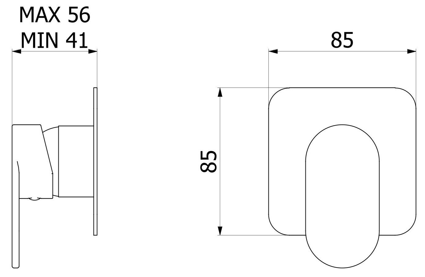 Односторонний настенный смеситель IB YesPlease! ARCH-00101415 - Вид №2