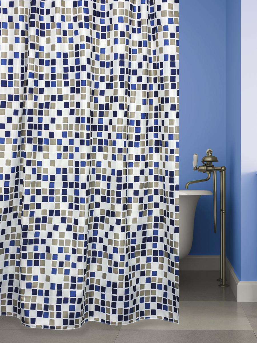 90031139 Шторка для ванной комнаты Mosaic world CH-21290, 180х180 см CHARME RED STLM-0090626 BATH PLUS