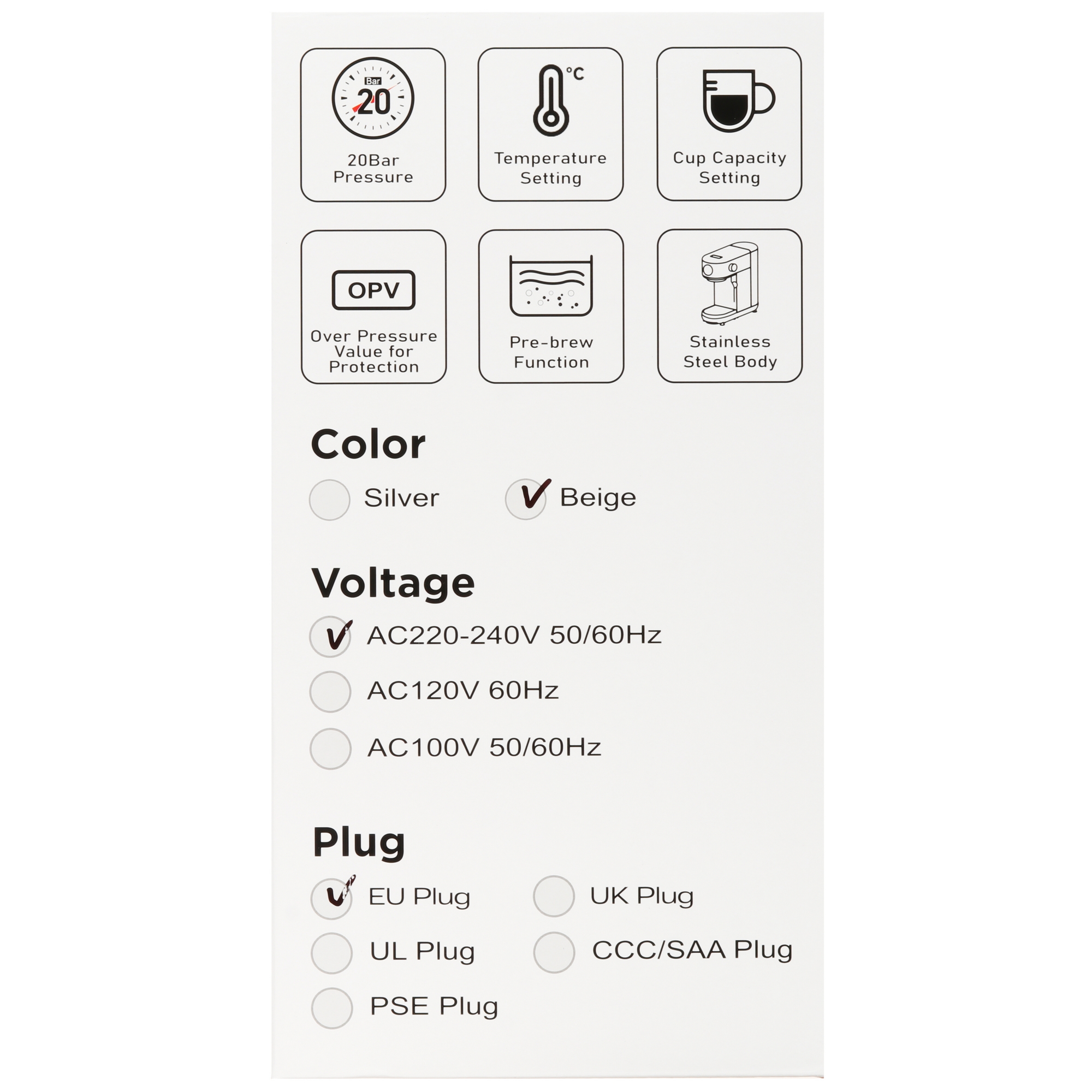 9156829 Кофеварка рожковая HiBREW H10B бежевый STDN-0138695 - Вид №10