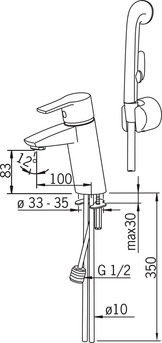 Oras 2812 Смеситель для умывальника 2812 Cubista Хром  - Вид №3