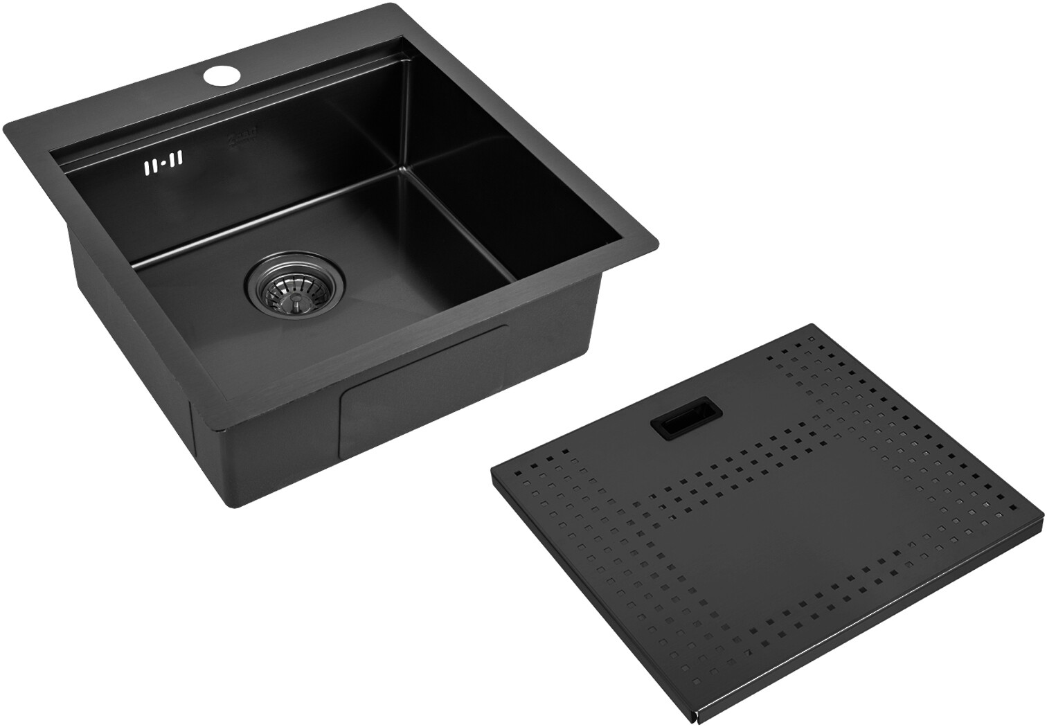 Мойка кухонная ZorG Master N ZM N-5152 GRAFIT из нержавеющей стали с накладкой, графит