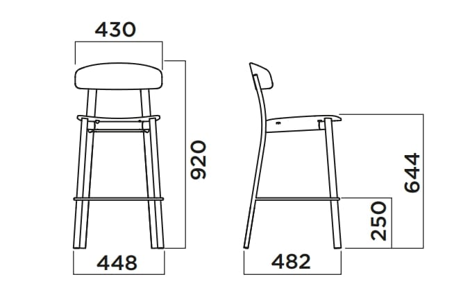 Высокий стул из полипропилена со спинкой Infiniti Feluca ARCH-00116572 - Вид №10