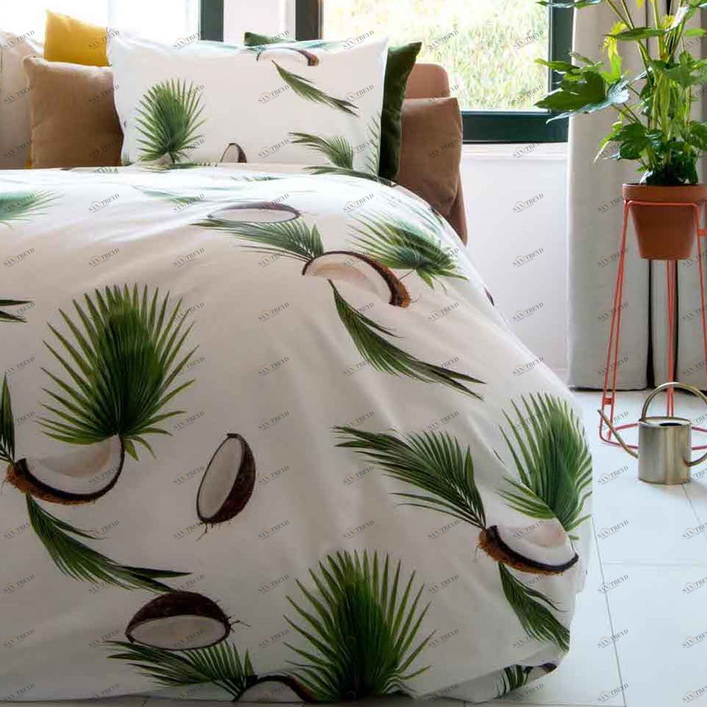Детское постельное белье односпальное "Кокос" 150х200 см SNURK  335434 Белый;зеленый 