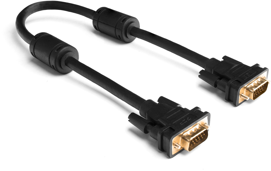 GCR-VM2VM2-15.0m кабель svga 15.0м чёрный, позолоченные контакты, ферритовые кольца, od8.0mm. 15m / 15m premium , 28/28 awg, двойной экран Greenconnect Santreyd  - Вид №6
