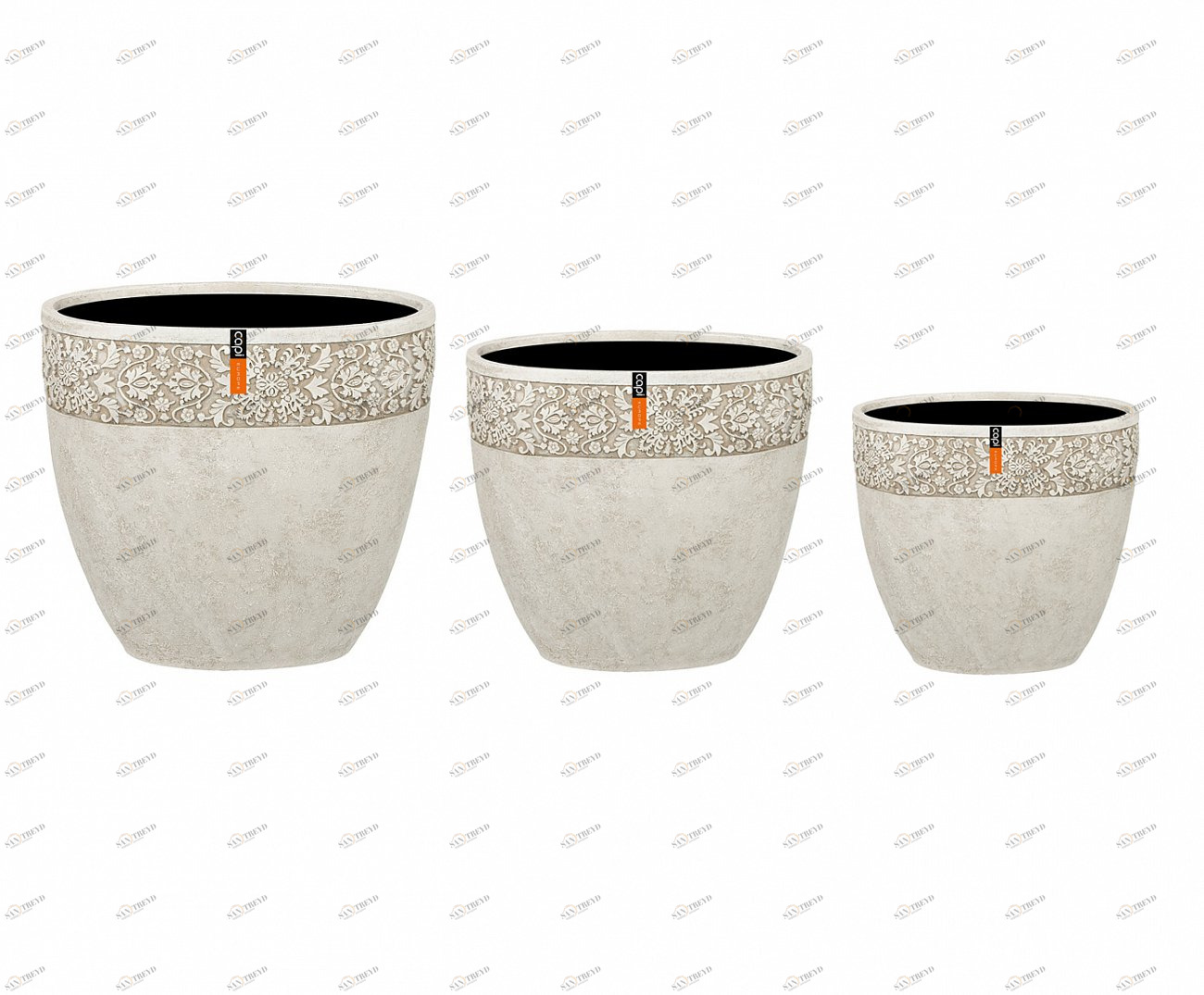 Вазы серые 3 штуки "Лион" LE-VILLAGE FLORERO 044760 Серый 