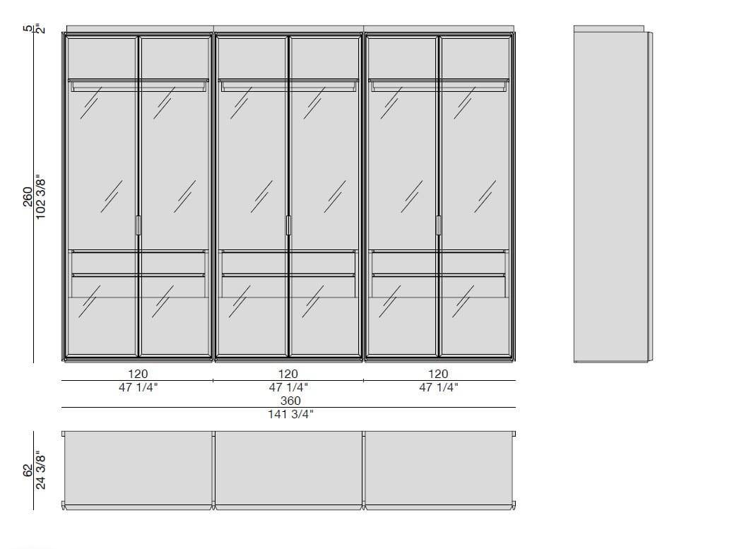 Деревянный и стеклянный шкаф Porada TwentyOne ARCH-00086384 - Вид №2