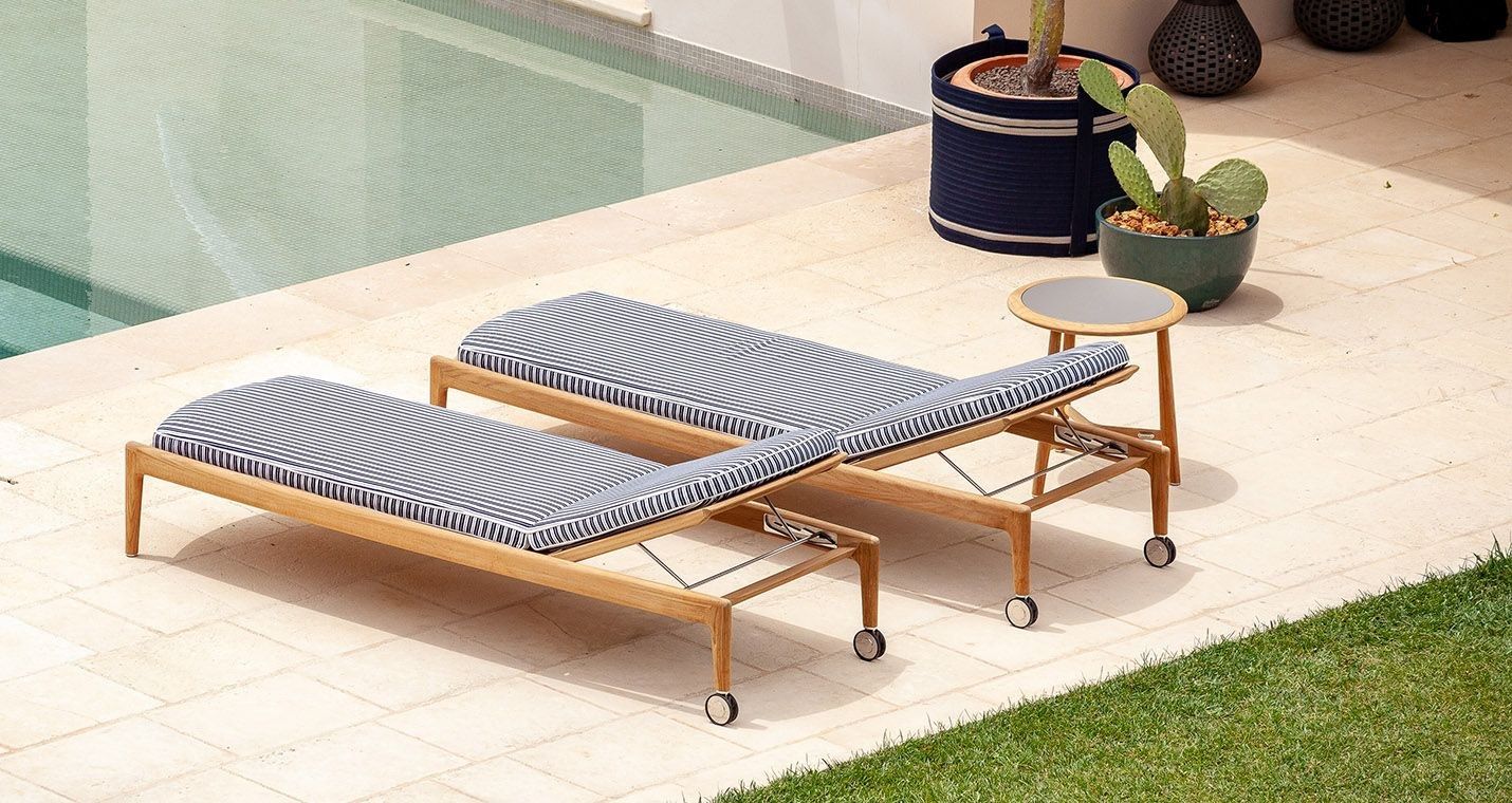 Садовая кровать с откидной спинкой из тикового дерева с колесами Poltrona Frau Boundless Living Outdoor Collections ARCH-00141946 - Вид №3