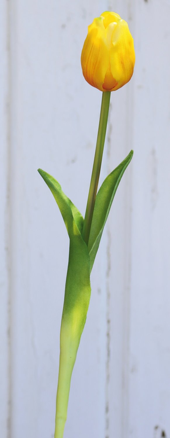 2949 306 a3 Искусственный тюльпан, френч, 47 см, real touch, желто-оранжевый H-andreas  - Вид №2