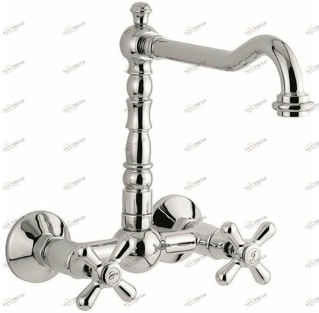 EMMEVI RUBINETTERIE Смеситель для кухни настенный с поворотным изливом Decò old sun-id-1502594