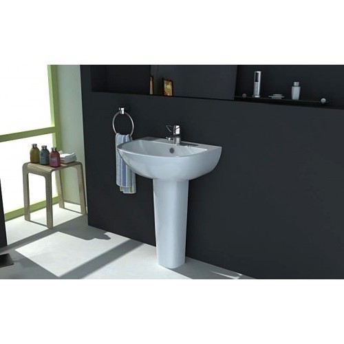 42911 Подвесная раковина настенная овальная  Zero белая Santreyd - Вид №5