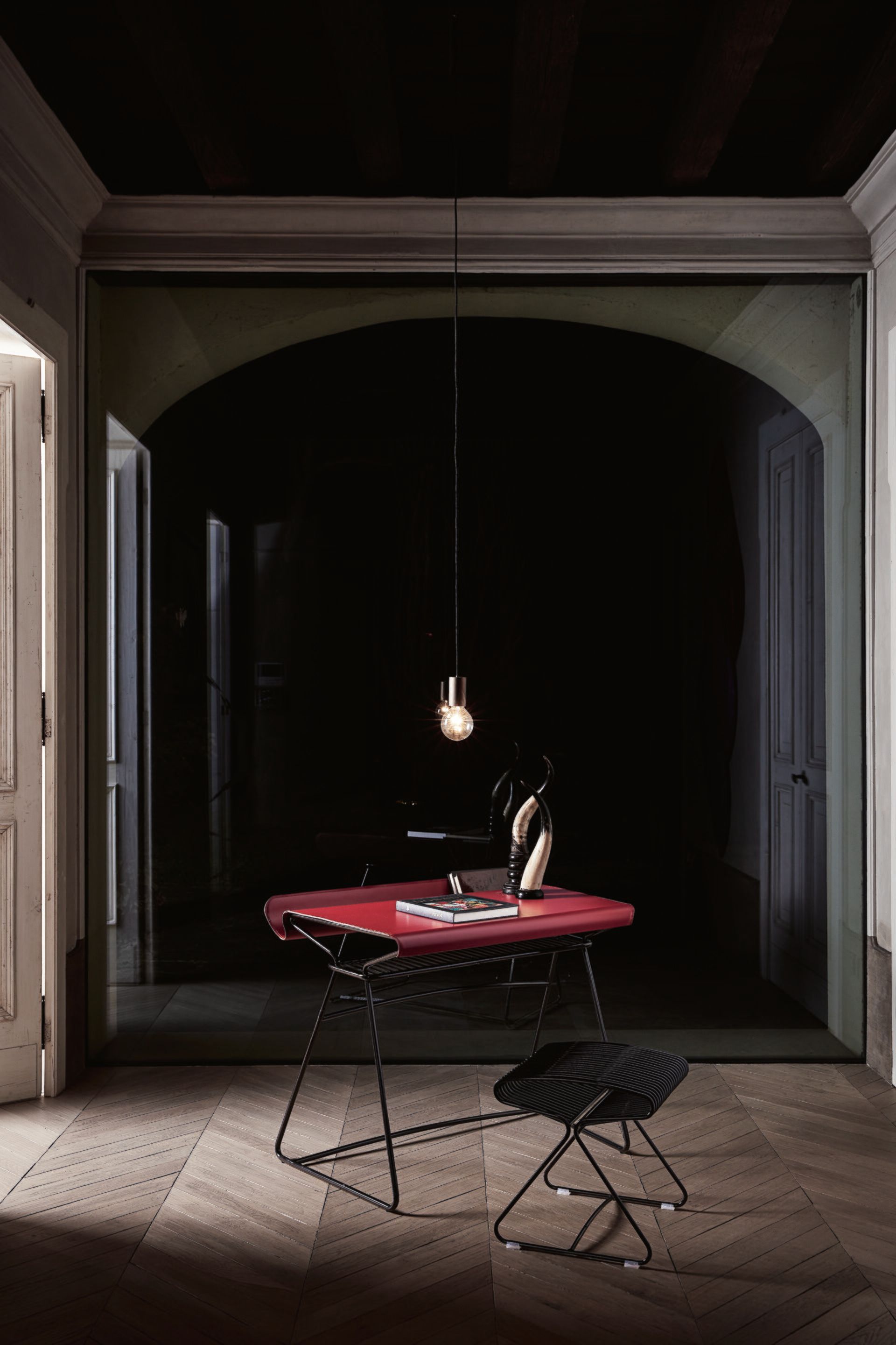 Стальной письменный стол с кожаной столешницей Bontempi Casa TAYLOR ARCH-00090067 - Вид №2