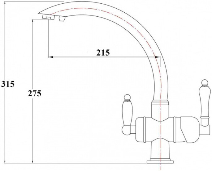 Смеситель ZorG Clean Water ZR 327 YF BR LIGHT для кухонной мойки, бронза - Вид №1