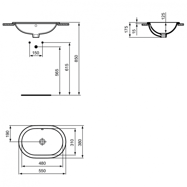 E504701 Раковина 55X38 см Ideal Standard CONNECT - Вид №1