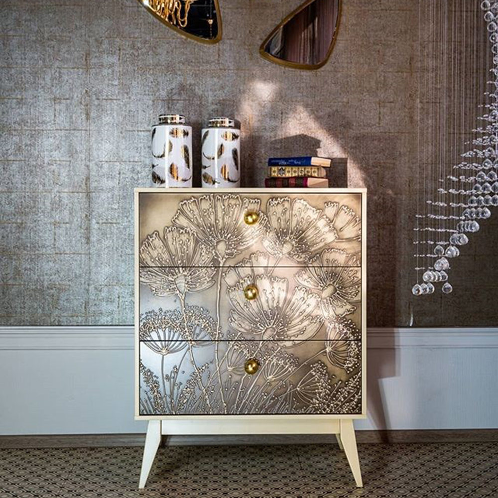 11558 Комод Маки 3 Айвори BOGACHO 4627155818487