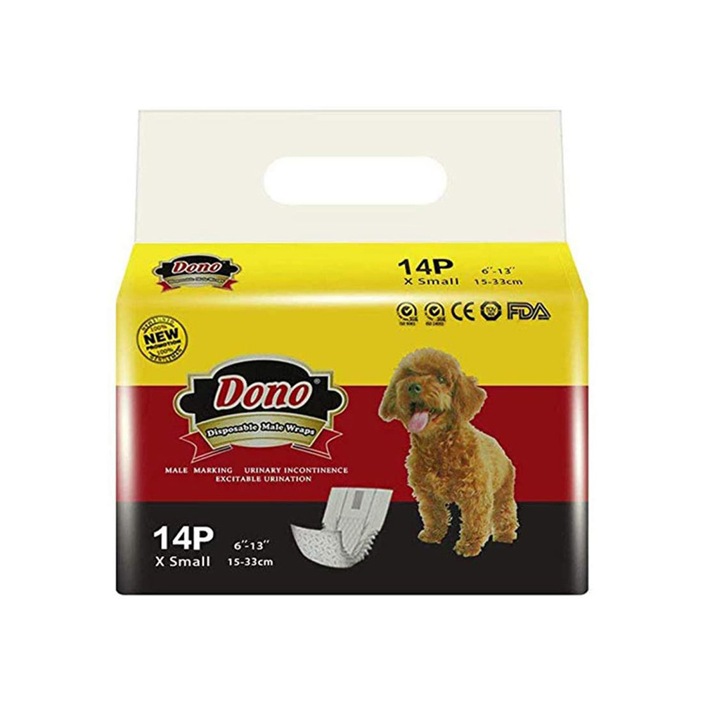ПР0055643 Пояса для кобелей Male Pet Diaper одноразовые впитывающие размер XS, 14шт Dono 