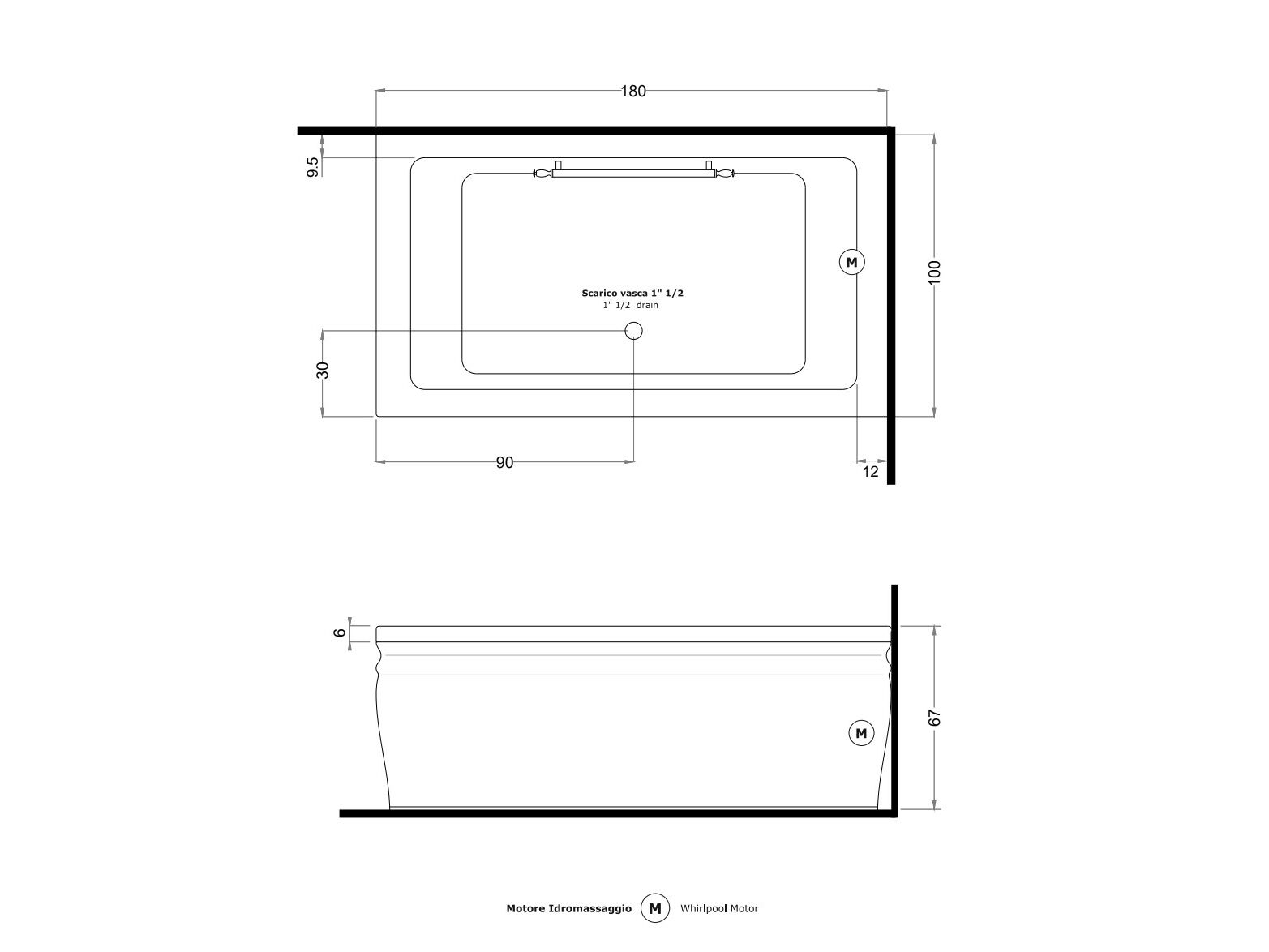 Прямоугольная ванна с гидромассажем Gruppo Treesse мебель для ванной комнаты-классические ванны ARCH-00082089 - Вид №2