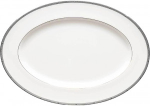 32030 Noritake Блюдо овальное Noritake "Рочель,платиновый кант" 41см Фарфор костяной