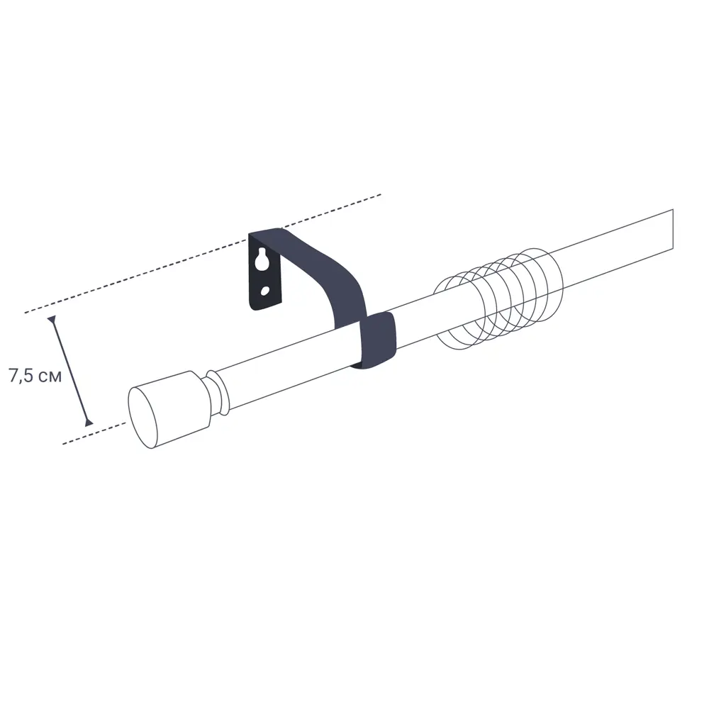Карниз однорядный Цилиндр Inspire 160-300 см цвет хром STLM-2018333 - Вид №5