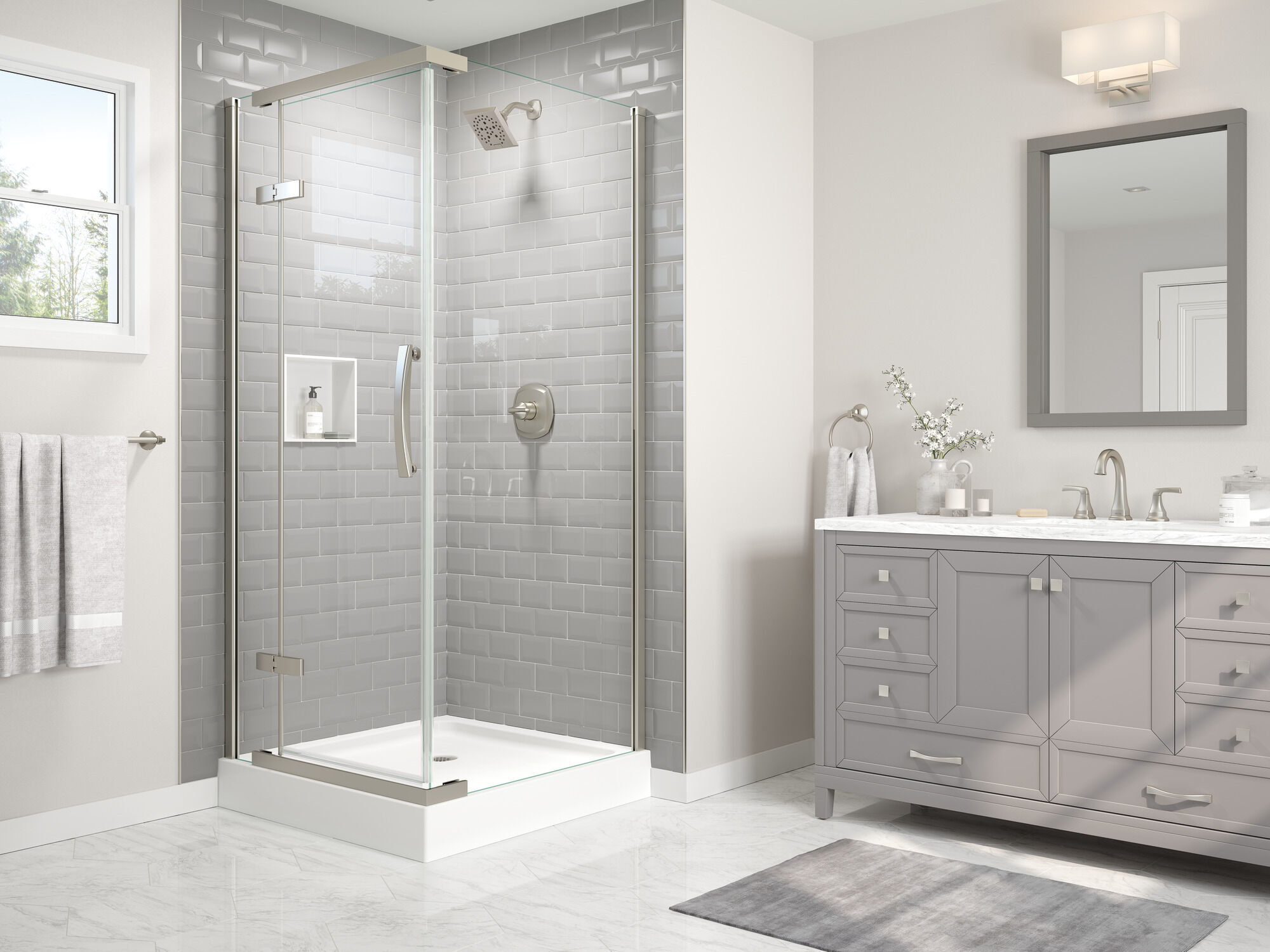 Подставка для душа 36 x 36 дюймов Delta Faucet B710912-3636-WH - Вид №3