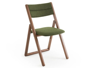 Складной стул из ореха и ткани