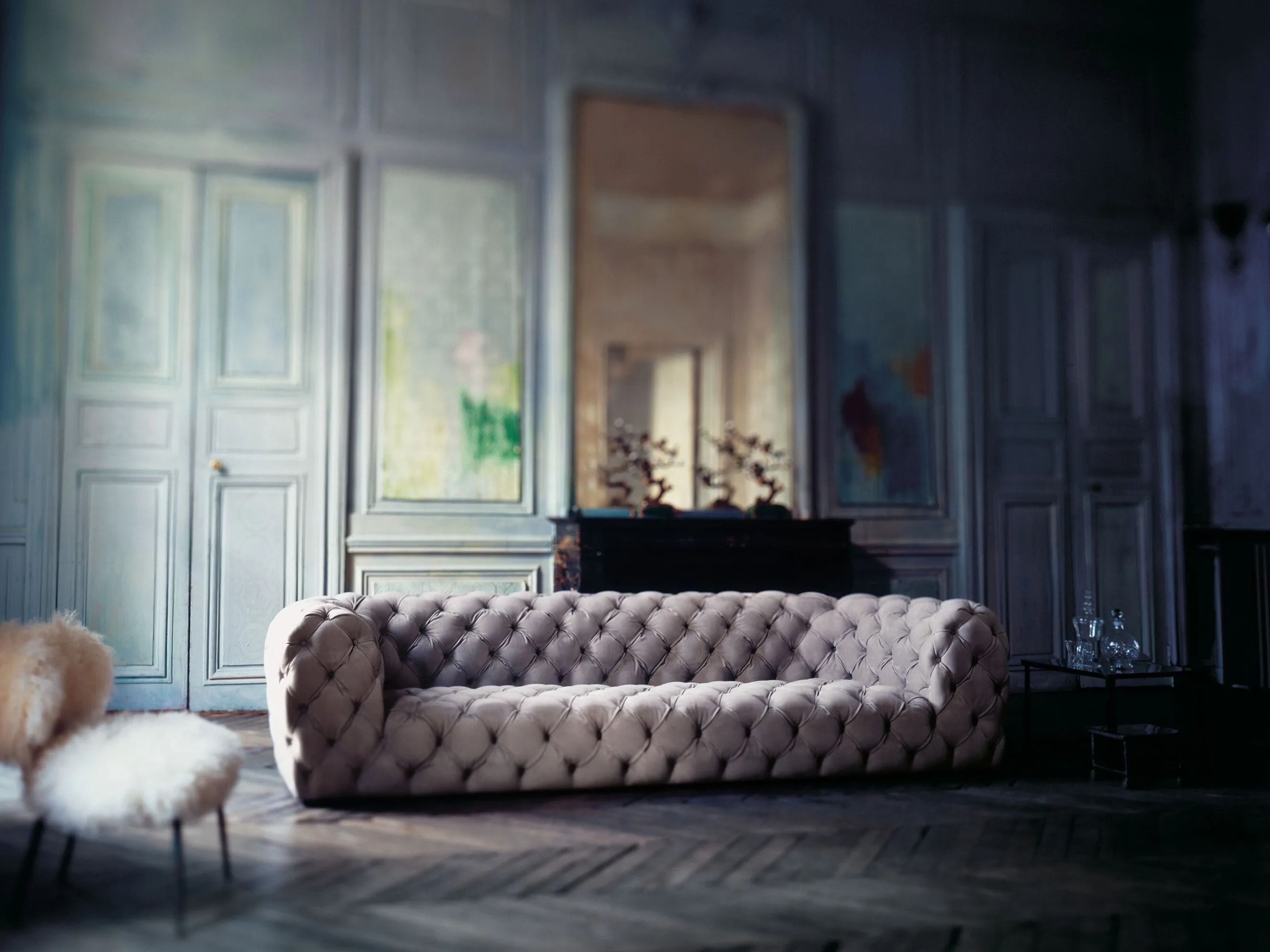 Кожаный линейный капитонный диван Baxter Chester moon ARCH-00091790 - Вид №4