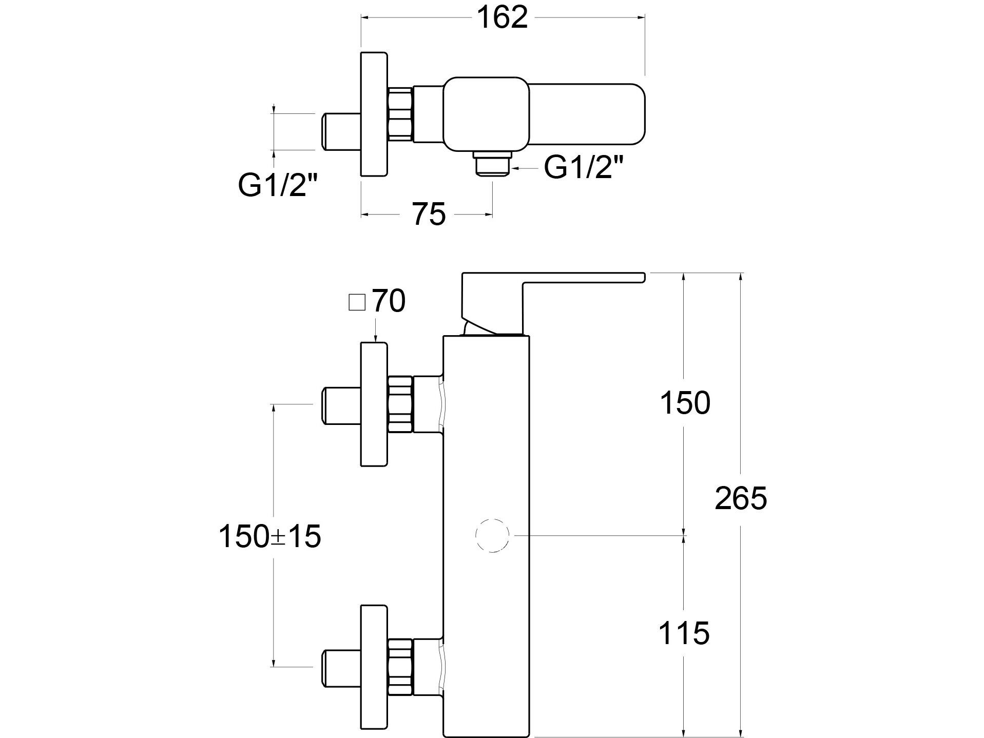 Однорычажный смеситель для душа GUGLIELMI RUBINETTERIE GX ARCH-00022330 - Вид №2