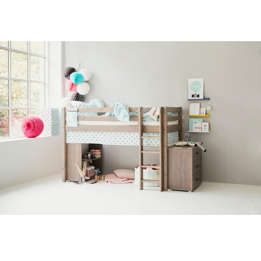 Кровать Flexa Classic с прямой лестницей, белая, 200 см 9010110201 - Вид №1