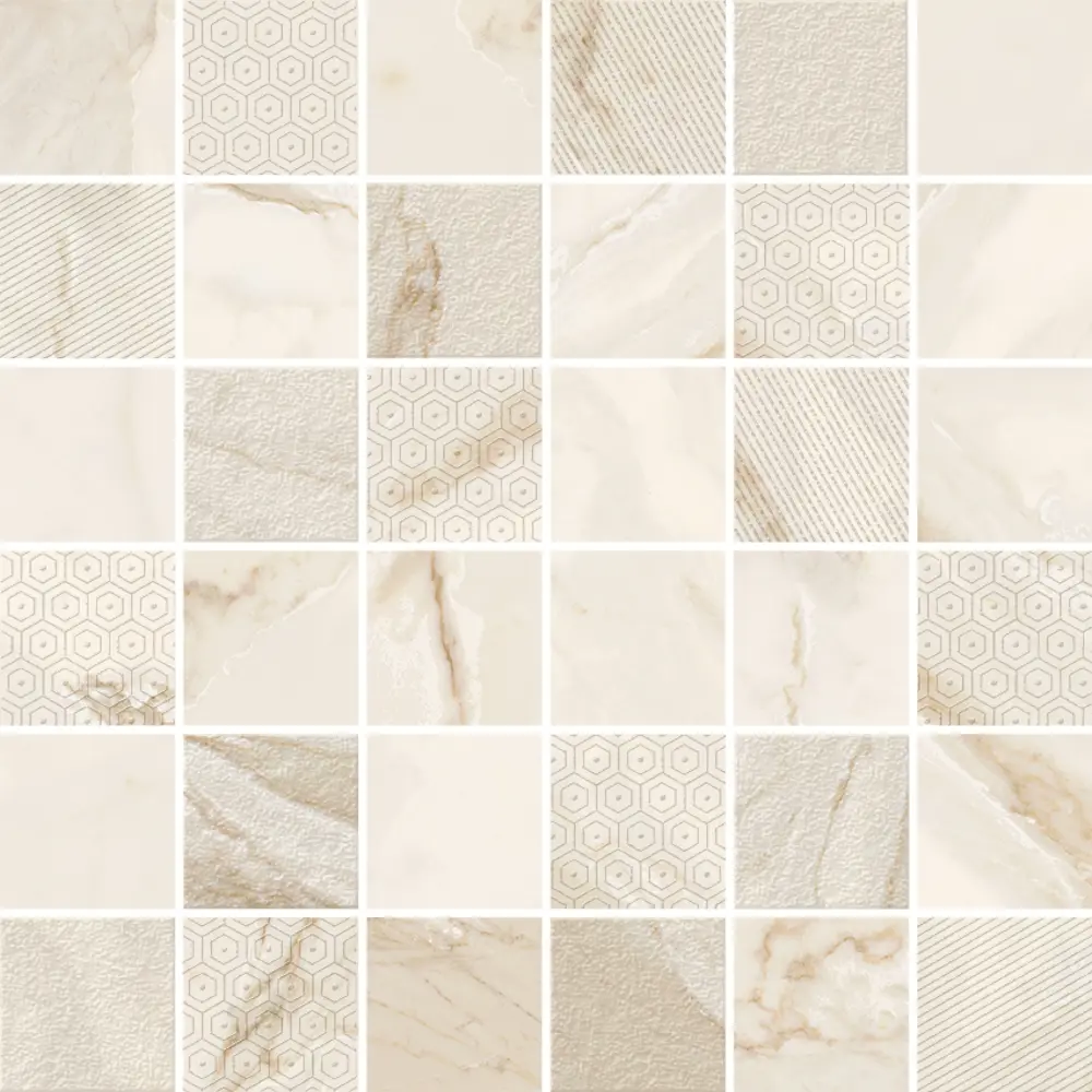 Мозаика настенная Azori Calacatta Gold 30x30 см глянцевая цвет бежевый 84735844 STLM-2184306