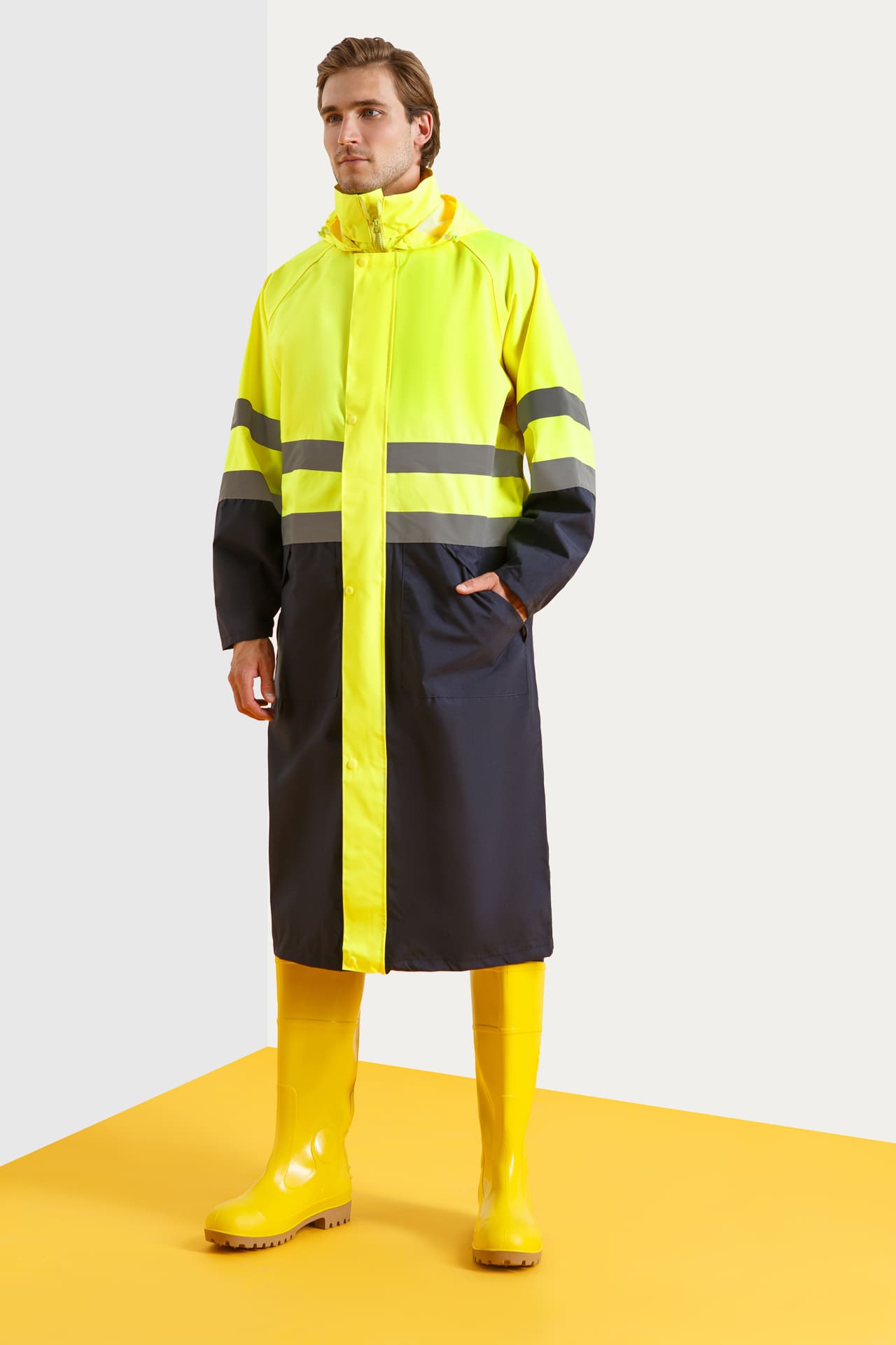 5040612 Плащ Альбатрос + УЦЕНКА лимонный темно-синий  Непромокаемая спецодежда  размер L  - Вид №3