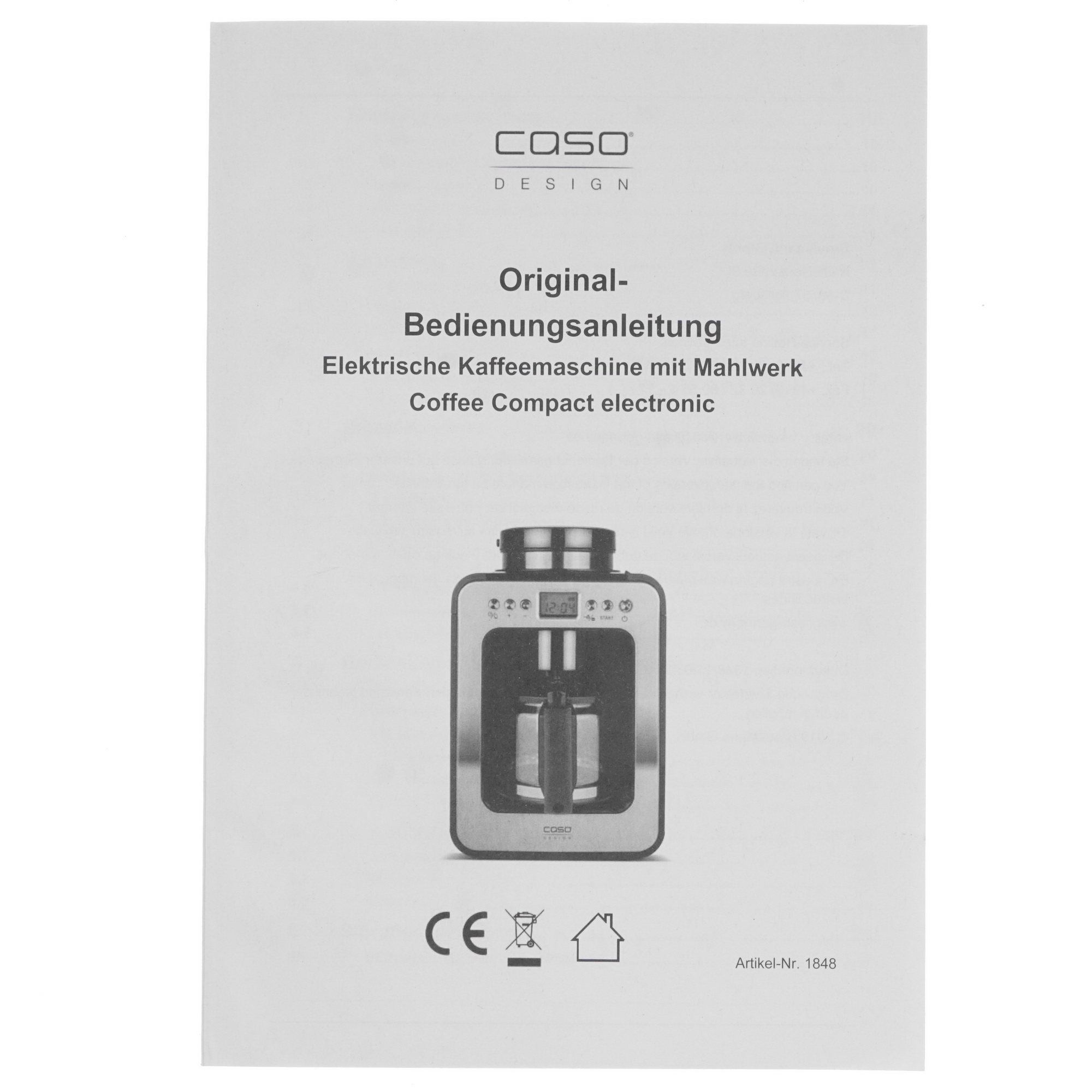 8145174 Кофеварка капельная CASO Coffee Compact Electronic серебристый STDN-0091070 - Вид №6