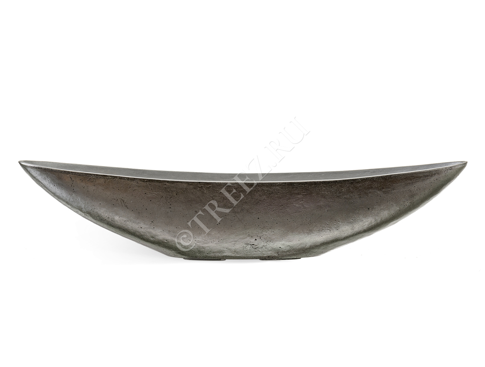 41.3321-04-053-DSL-20/90 Кашпо  Effectory - серия Metal - Ваза-Лодка (2 размера) - Стальное серебро Цветочная коллекция  - Вид №2