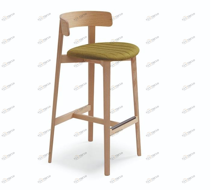 Midj Высокий табурет из ткани со встроенной подушкой со спинкой Maya sun-id-1494837