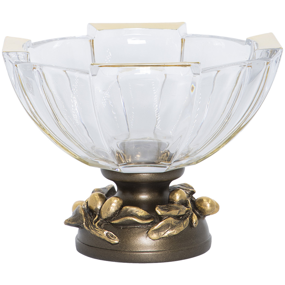 52101 Фруктовница-конфетница Oliva Branch Бронза BOGACHO 4627179659967