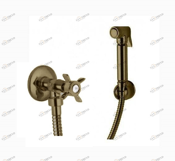 Гигиенический душ с запорным вентилем, со шлангом 120см и держателем CEZARES LORD-KS-02