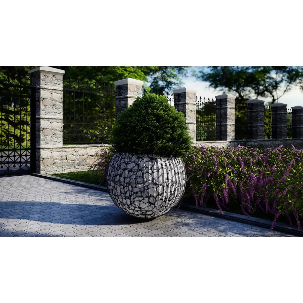 Габион - шар кашпо ø100 h58 см оцинкованная сталь серый Santreyd STLM-2193813 - Вид №1