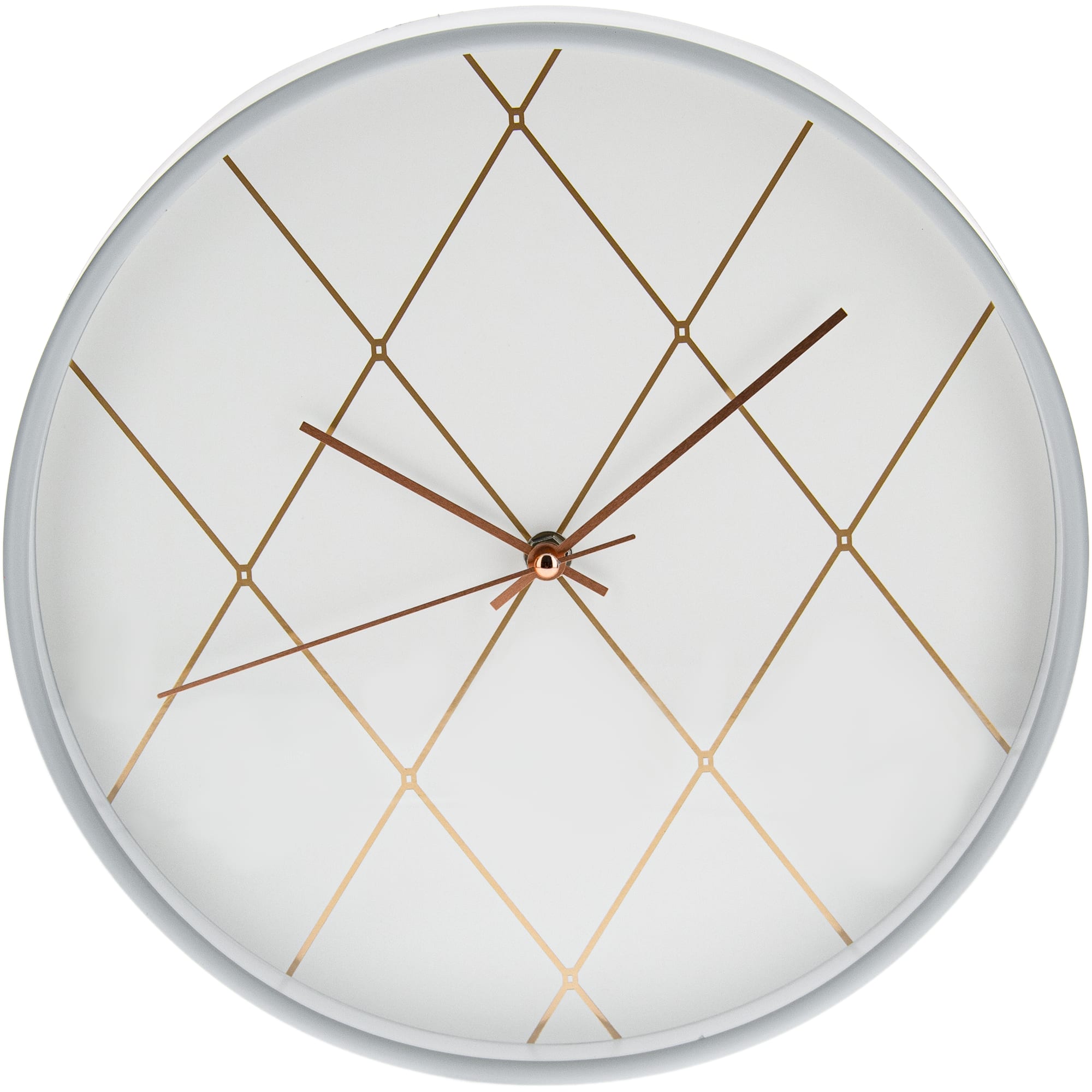 82481036 Часы настенные « в белом» 30 см Ромбы Santreyd 