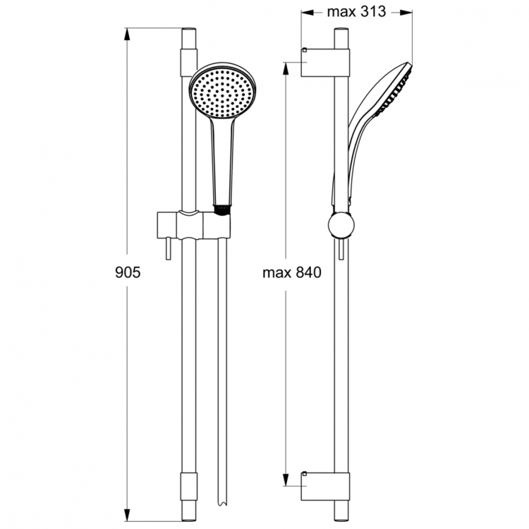 B9835AA Душевой гарнитур Ideal Standard IDEALRAIN PRO  - Вид №1