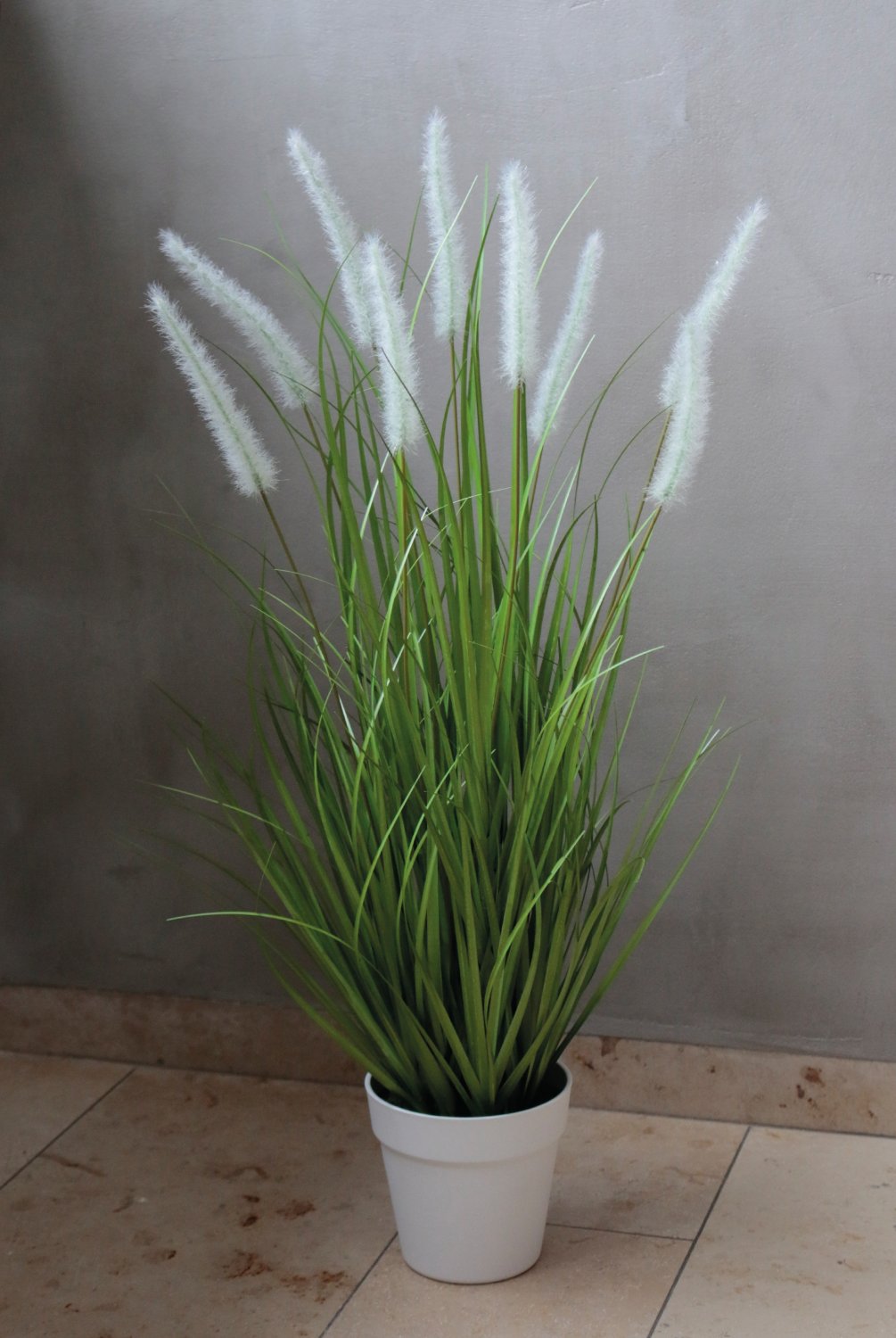 4870 807 a3 Искусственный пучок травы 'Chinese fountain grass', в горшке, 76 см, зелено-белый H-andreas  - Вид №2