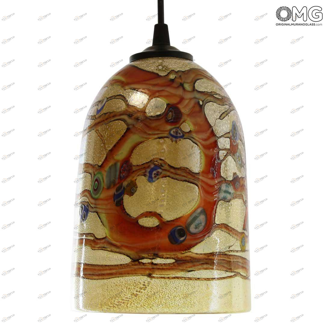 4055 ORIGINALMURANOGLASS Потолочный светильник Фантазия оранжевый - муранское стекло OMG 12 см 