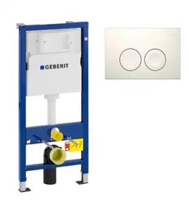 Инсталляция Geberit Duofix 458.103.00.1 UP100 для подвесного унитаза, H112, с клавишей Delta 21 (115.125.11.1 белый)