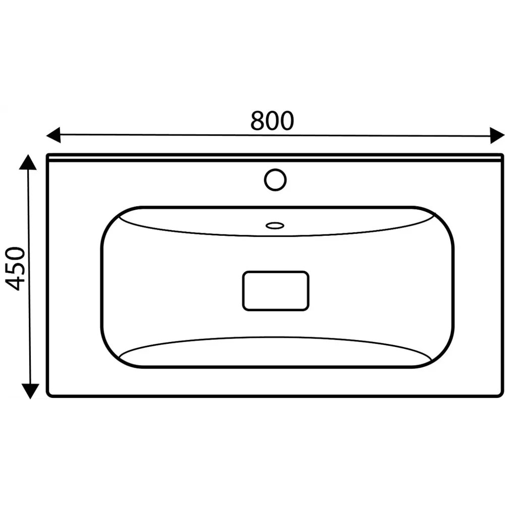 Раковина Zeta встраиваемая 80 см цвет черный 85683059 STLM-2186608 Santreyd - Вид №3
