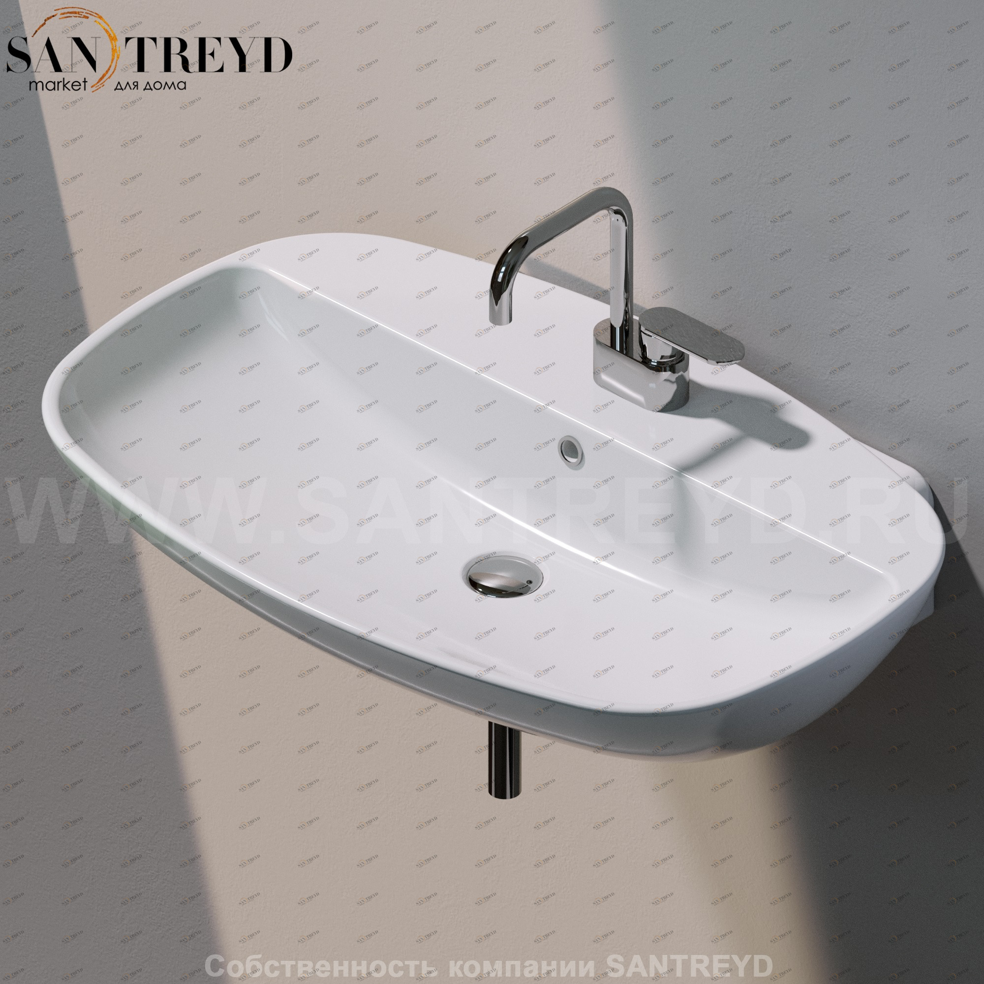 ND5081.9016 Подвесная раковина настенная прямоугольная Ceramica Flaminia Nuda белая