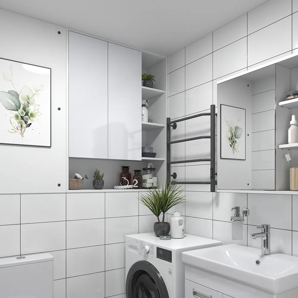 Шкаф для ванной комнаты без зеркала подвесной Vigo Milk 89.5x116x30 см цвет белый STLM-2063565 - Вид №9