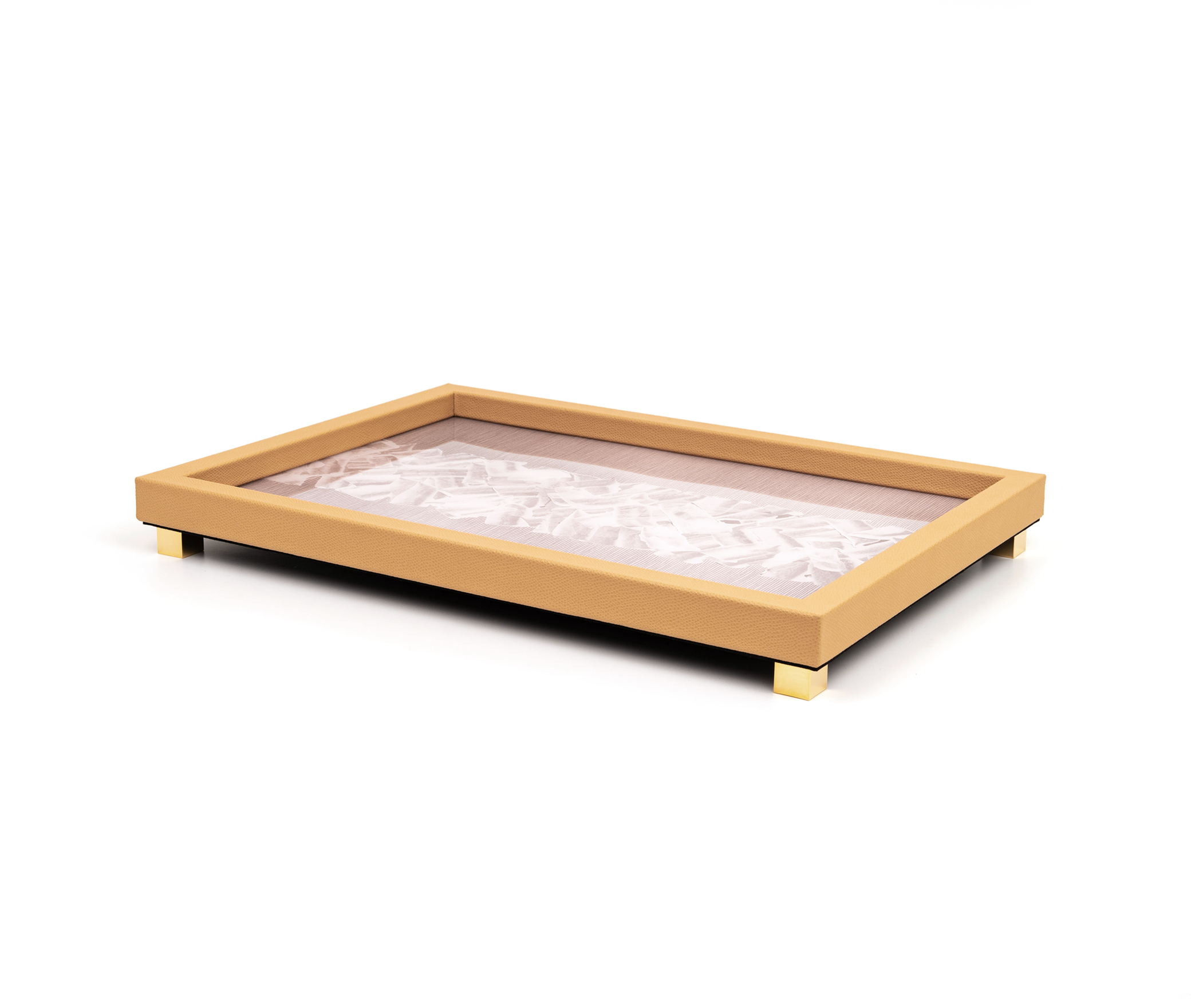 Поднос для заметок - 35,5X35,5 см / металл-хром/зернистая кожа_темно-серый Pinetti 00.1986.029.055 - Вид №3