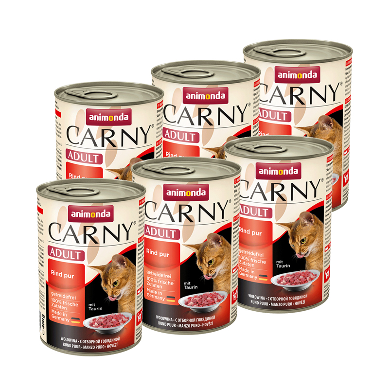 ПР0045430*6 Корм для кошек Carny Adult отборная говядина конс. 400г (упаковка - 6 шт) Animonda 