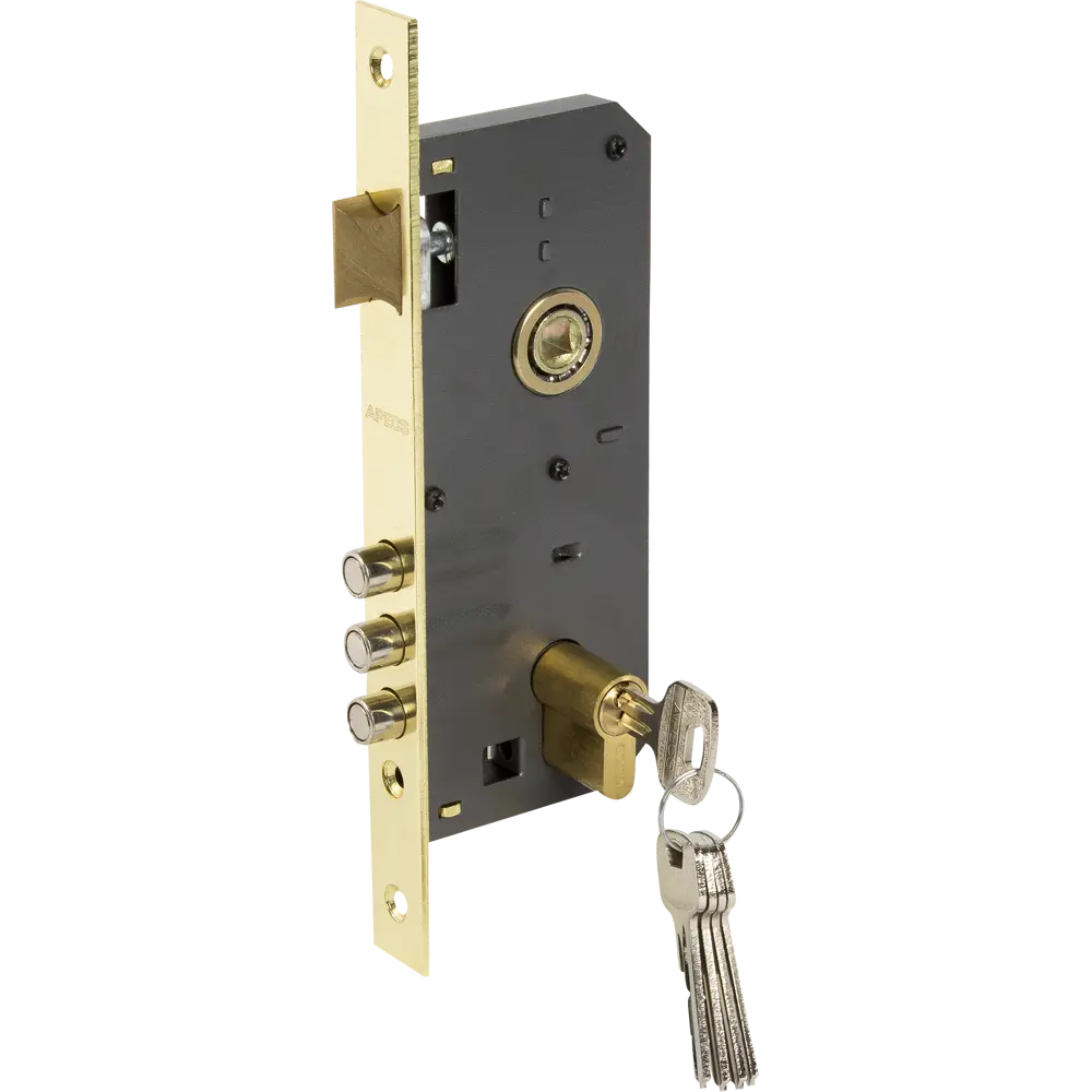 Врезной замок Apecs 2200/60-G с золотистой отделкой для входных дверей 82207312 STLM-0021987